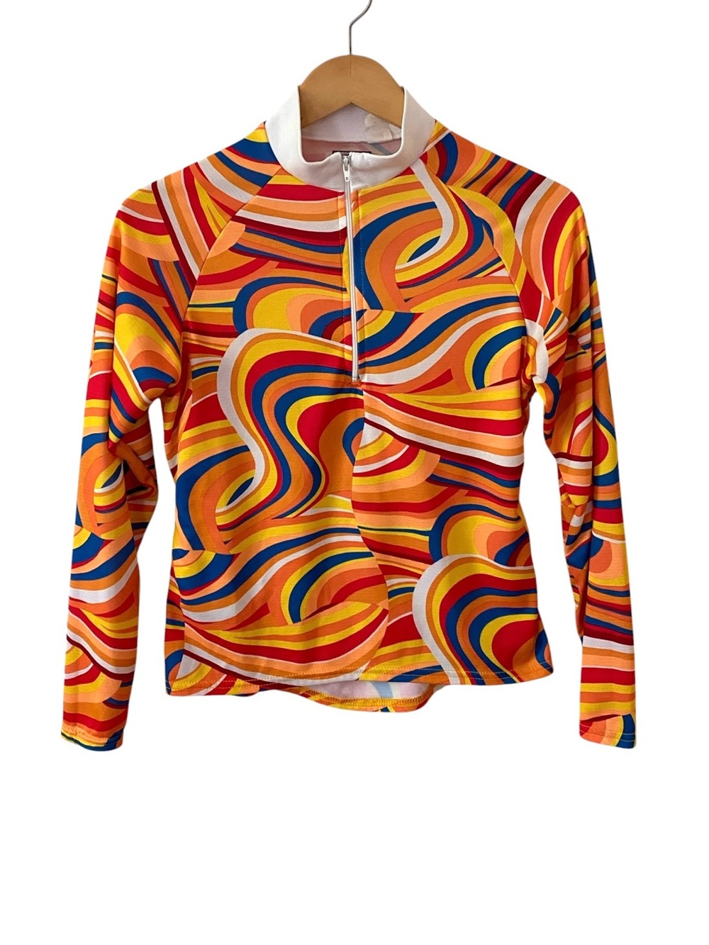 Performance Bike Cycling Jersey Long Sleeve 60s Groovy Psychedelic Mod Retro Med